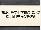 浦口中等专业学校录取分数线(浦口中专分数线)