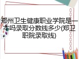 郑州卫生健康职业学院是一本吗录取分数线多少(郑卫职院录取线)