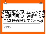 湖南高速铁路职业技术学院就读期间可以申请哪些奖学金(湖铁职院奖学金种类)