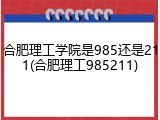 合肥理工学院是985还是211(合肥理工985211)