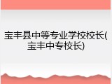 宝丰县中等专业学校校长(宝丰中专校长)