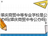 肇庆商贸中等专业学校是公办吗(肇庆商贸中专公办吗)