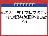 茂名职业技术学院学校简介，校史概述(茂职院校史简介)