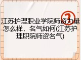 江苏护理职业学院师资力量怎么样，名气如何(江苏护理职院师资名气)