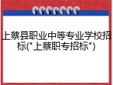 上蔡县职业中等专业学校招标("上蔡职专招标")