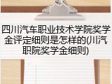 四川汽车职业技术学院奖学金评定细则是怎样的(川汽职院奖学金细则)