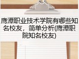 鹰潭职业技术学院有哪些知名校友，简单分析(鹰潭职院知名校友)