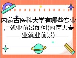 内蒙古医科大学有哪些专业，就业前景如何(内医大专业就业前景)