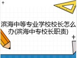 滨海中等专业学校校长怎么办(滨海中专校长职责)