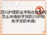 四川护理职业学院在读期间怎么申请助学贷款(川护院助学贷款申请)