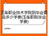 玉柴职业技术学院到毕业要花多少学费(玉柴职院毕业学费)