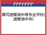 黄冈遗爱湖中等专业学校(遗爱湖中专)