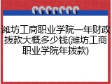 潍坊工商职业学院一年财政拨款大概多少钱(潍坊工商职业学院年拨款)