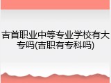 吉首职业中等专业学校有大专吗(吉职有专科吗)