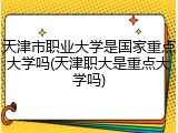 天津市职业大学是国家重点大学吗(天津职大是重点大学吗)