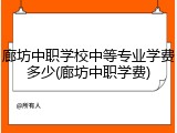 廊坊中职学校中等专业学费多少(廊坊中职学费)