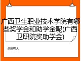 广西卫生职业技术学院有哪些奖学金和助学金呢(广西卫职院奖助学金)