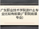 广东职业技术学院读什么专业比较有前景(广职院前景专业)