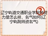 辽宁轨道交通职业学院师资力量怎么样，名气如何(辽宁轨院师资名气)