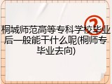 桐城师范高等专科学校毕业后一般能干什么呢(桐师专毕业去向)