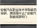 安徽汽车职业技术学院能否保研，原因是什么("安徽汽院能保研吗")