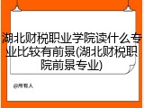 湖北财税职业学院读什么专业比较有前景(湖北财税职院前景专业)