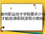 泰州职业技术学院要多少分才能进(泰职院录取分数线)
