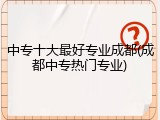 中专十大最好专业成都(成都中专热门专业)