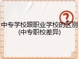中专学校跟职业学校的区别(中专职校差异)