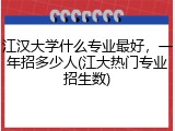 江汉大学什么专业最好，一年招多少人(江大热门专业招生数)