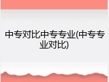 中专对比中专专业(中专专业对比)