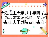 大连理工大学城市学院毕业后就业前景怎么样，毕业生去向(大工城院就业去向)