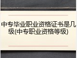中专毕业职业资格证书是几级(中专职业资格等级)