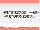 中专的文化课和高中一样吗(中专高中文化课同吗)