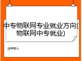 中专物联网专业就业方向(物联网中专就业)