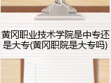 黄冈职业技术学院是中专还是大专(黄冈职院是大专吗)