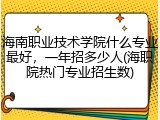 海南职业技术学院什么专业最好，一年招多少人(海职院热门专业招生数)