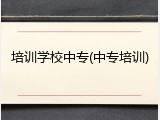 培训学校中专(中专培训)