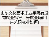 山东文化艺术职业学院有没有就业指导，好就业吗(山东艺职就业如何)