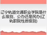 辽宁轨道交通职业学院是什么级别，公办还是民办(辽轨职院性质级别)