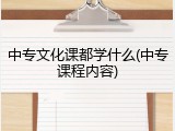 中专文化课都学什么(中专课程内容)