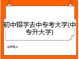 初中辍学去中专考大学(中专升大学)