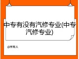 中专有没有汽修专业(中专汽修专业)
