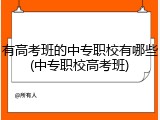 有高考班的中专职校有哪些(中专职校高考班)