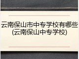 云南保山市中专学校有哪些(云南保山中专学校)