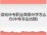 读完中专职业高级中学怎么办(中专毕业出路)
