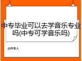 中专毕业可以去学音乐专业吗(中专可学音乐吗)