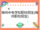 宿州中专学校职校招生(宿州职校招生)