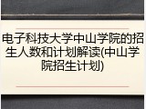 电子科技大学中山学院的招生人数和计划解读(中山学院招生计划)