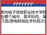 贵州电子信息职业技术学院在哪个城市，是本科吗，第几批(贵电院地址本科批次)